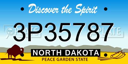 3P35787 North Dakota License Plate