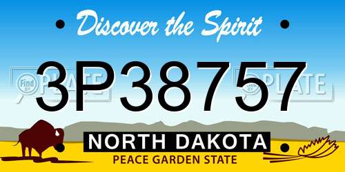 3P38757 North Dakota License Plate