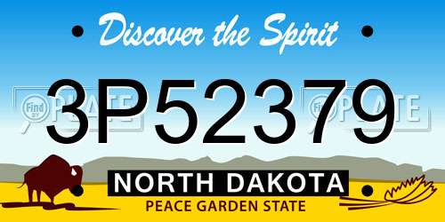 3P52379 North Dakota License Plate