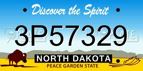3P57329 North Dakota License Plate