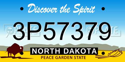 3P57379 North Dakota License Plate