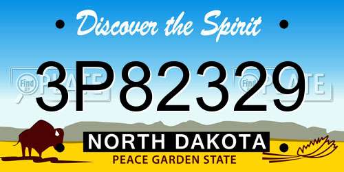 3P82329 North Dakota License Plate