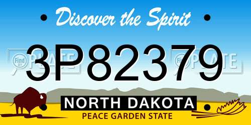 3P82379 North Dakota License Plate