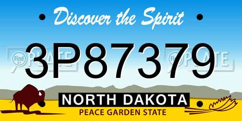 3P87379 North Dakota License Plate