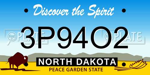 3P94O2 North Dakota License Plate