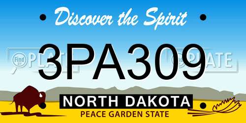 3PA309 North Dakota License Plate