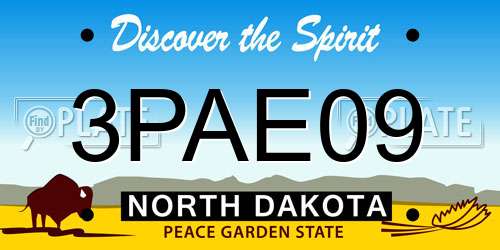 3PAE09 North Dakota License Plate