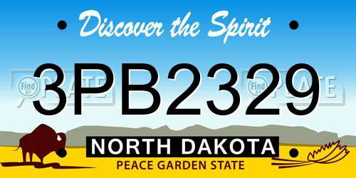 3PB2329 North Dakota License Plate