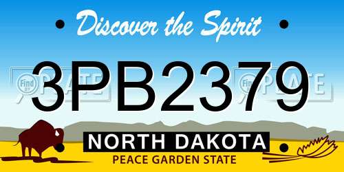 3PB2379 North Dakota License Plate