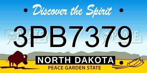 3PB7379 North Dakota License Plate
