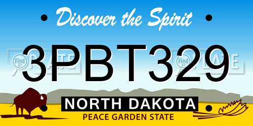 3PBT329 North Dakota License Plate