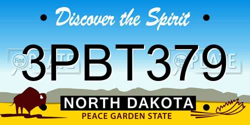 3PBT379 North Dakota License Plate