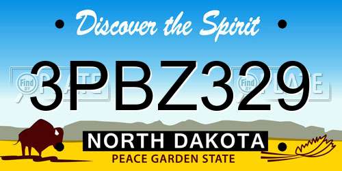 3PBZ329 North Dakota License Plate