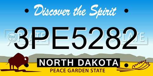3PE5282 North Dakota License Plate