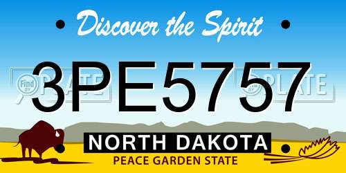 3PE5757 North Dakota License Plate