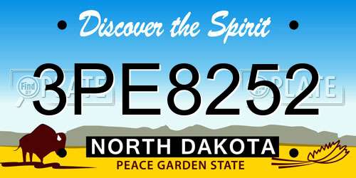 3PE8252 North Dakota License Plate