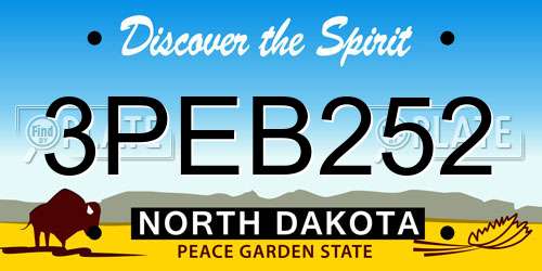 3PEB252 North Dakota License Plate
