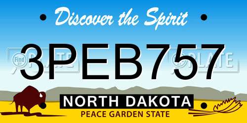 3PEB757 North Dakota License Plate