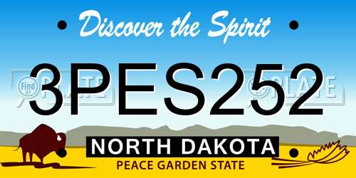 3PES252 North Dakota License Plate