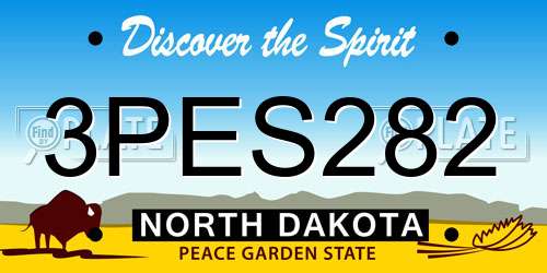 3PES282 North Dakota License Plate