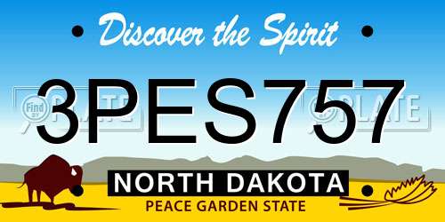 3PES757 North Dakota License Plate