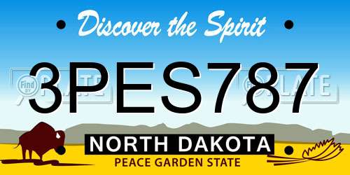 3PES787 North Dakota License Plate