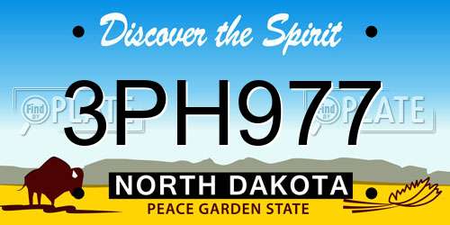 3PH977 North Dakota License Plate