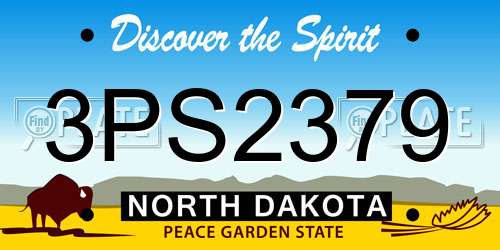 3PS2379 North Dakota License Plate