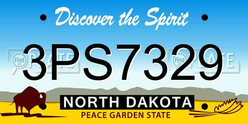 3PS7329 North Dakota License Plate