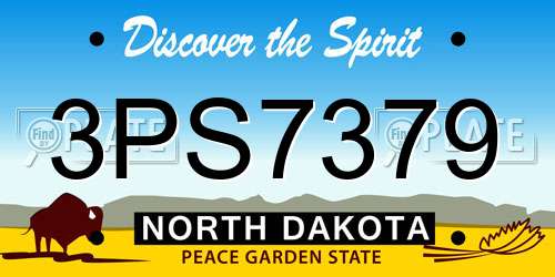 3PS7379 North Dakota License Plate