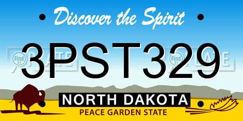 3PST329 North Dakota License Plate