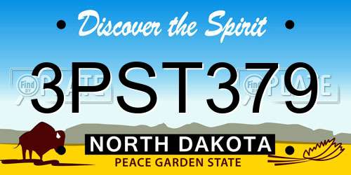 3PST379 North Dakota License Plate