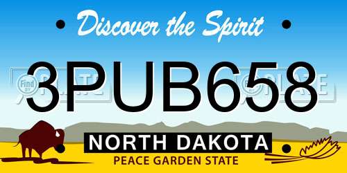 3PUB658 North Dakota License Plate