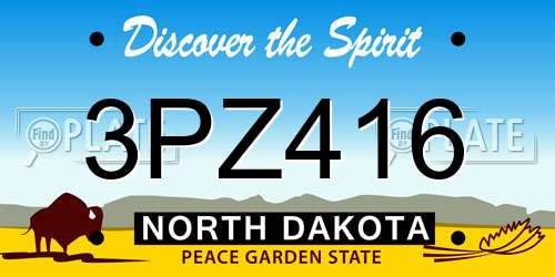 3PZ416 North Dakota License Plate