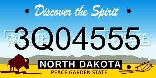 3Q04555 North Dakota License Plate