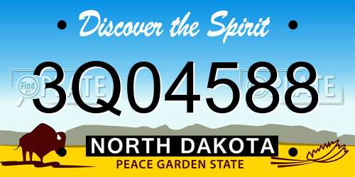 3Q04588 North Dakota License Plate