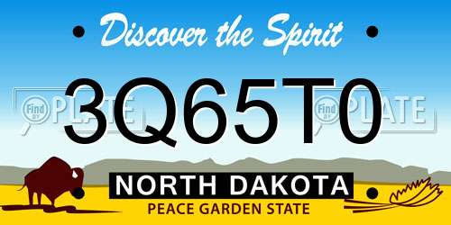3Q65T0 North Dakota License Plate