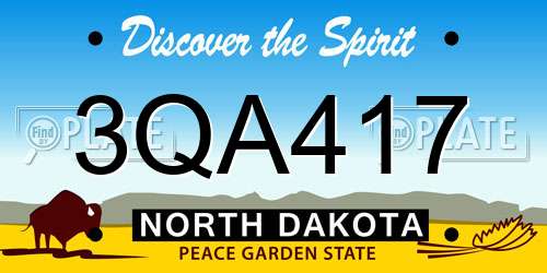 3QA417 North Dakota License Plate
