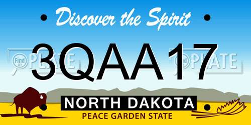 3QAA17 North Dakota License Plate