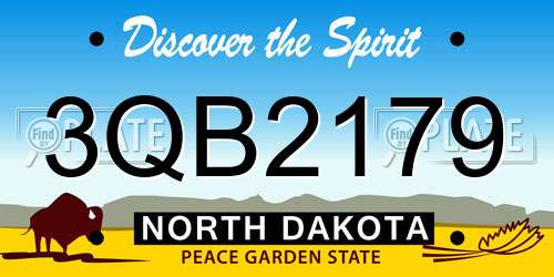 3QB2179 North Dakota License Plate