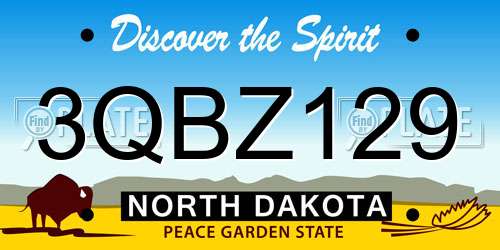 3QBZ129 North Dakota License Plate