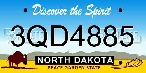 3QD4885 North Dakota License Plate