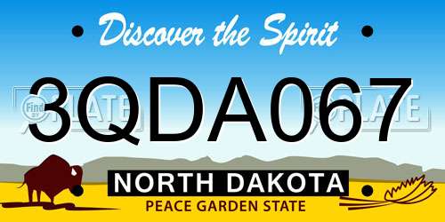 3QDA067 North Dakota License Plate