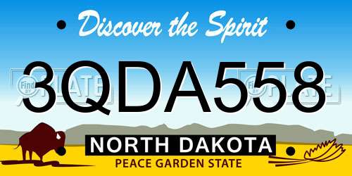 3QDA558 North Dakota License Plate
