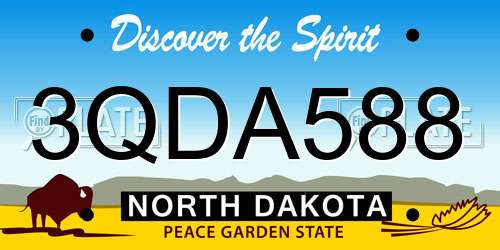 3QDA588 North Dakota License Plate