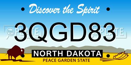 3QGD83 North Dakota License Plate