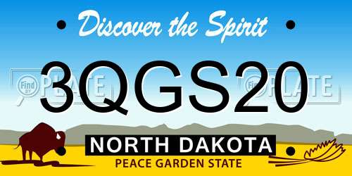 3QGS20 North Dakota License Plate