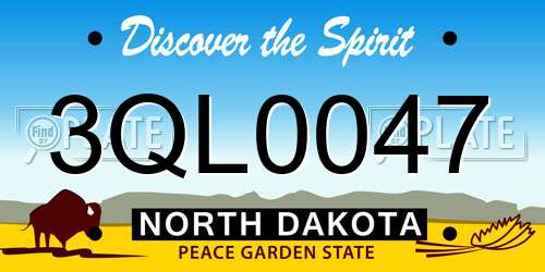 3QL0047 North Dakota License Plate