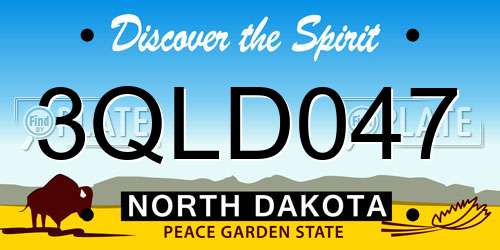 3QLD047 North Dakota License Plate