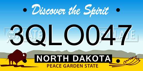 3QLO047 North Dakota License Plate